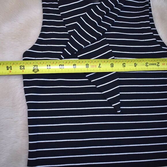 Paige Sparrow Striped Sleeveless Tie Neck Bodysuit Size XS Black White - Picture 7 of 16